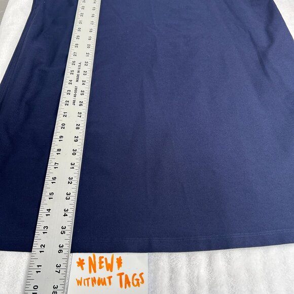 Eileen Fisher Womens Navy Washable Stretch Crepe Side Zip Shift Dress Large NWOT - Picture 8 of 8